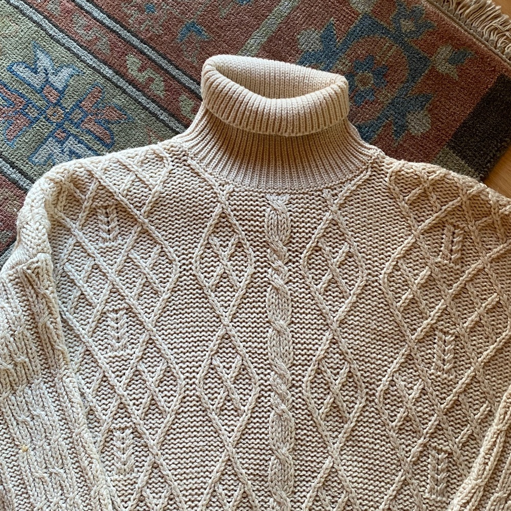 Benetton Cable Knit Sweater Dress - Vintage - Picture 2 of 5